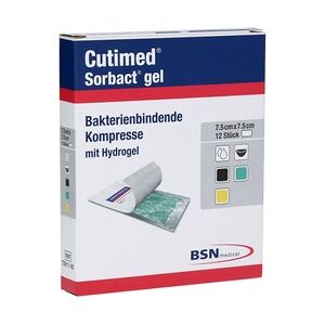 BSN Medical CUTIMED Sorbact Gel Kompressen 7,5x7,5 cm 12 Stück