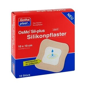 Gothaplast Verbandpflasterfabrik GmbH OSMO SIL-plus Silikonpflaster 10x10 cm steril 10 Stück