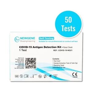 NEWGENE 50 Stück Gene Laientest (Nasaltest) Covid-19 Selbsttest Schnelltest - Einzel Verpackt