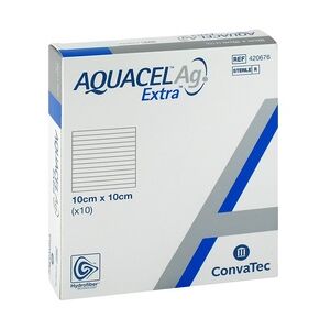 Emra-Med AQUACEL Ag Extra 10x10 cm Kompressen 10 Stück