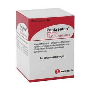 NORDMARK Pharma GmbH Pankreatan 20000 Ph.Eur.-Einheiten Magensaftresistente Hartkapseln 50 Stück