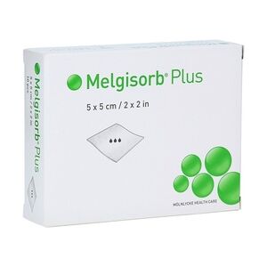 Mölnlycke Health Care GmbH MELGISORB Plus Alginat Verband 5x5 cm steril 10 Stück