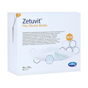 Paul Hartmann ZETUVIT Plus Silicone Border steril 10x10 cm 10 Stück