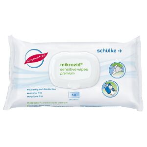 Schülke & Mayr GmbH Schülke mikrozid® sensitive wipes Desinfektionstücher, Alkoholfreie, gebrauchsfertige Desinfektionstücher zur reinigenden Desinfektion, 1 Packung = 50 Tücher, premium