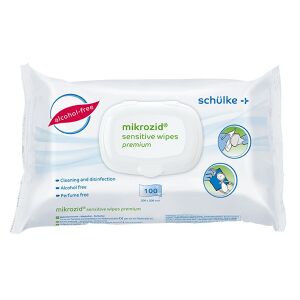 Schülke & Mayr GmbH Schülke mikrozid® sensitive wipes Desinfektionstücher, Alkoholfreie, gebrauchsfertige Desinfektionstücher zur reinigenden Desinfektion, 1 Packung = 100 Tücher, premium