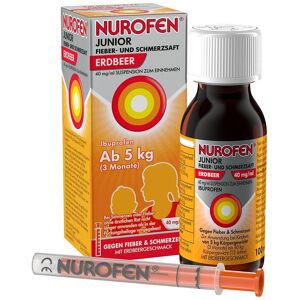 NUROFEN 40mg/ml Ibuprofen Junior Fieber- und Schmerzsaft Erdbeer ab 3 Monaten 100 ml