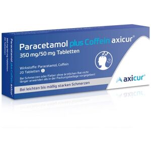 PARACETAMOL plus Coffein axicur 350 mg/50 mg Tabl. 20 St