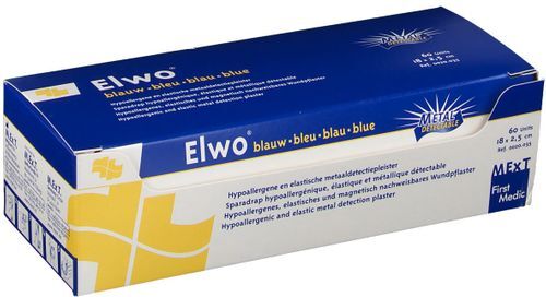 Elwo® elastisches und hypoallergenes Wundpflaster Blau 18 x 2,5 cm 60 St Pflaster