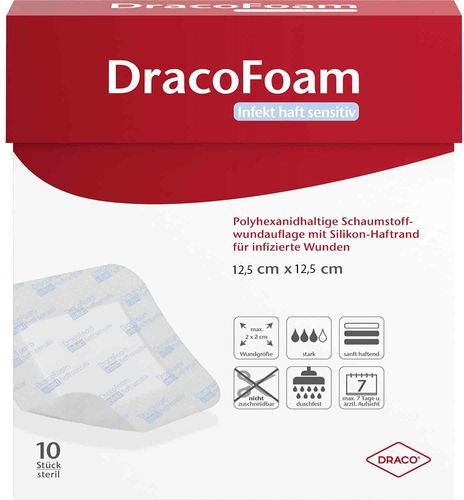 Dr. Ausbüttel & Co. GmbH DracoFoam Infekt haft sensitiv 12,5 x 12,5 cm 10 St Verband