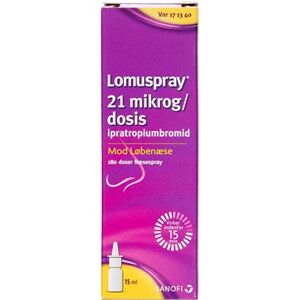 Sanofi Lomuspray 21 mikrogram/dosis (Håndkøb, apoteksforbeholdt) 180 dosis Næsespray, opløsning - Næsespray Allergi