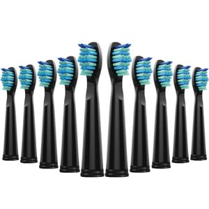 AUGRO 10 pakke tandbørstehoveder til Fairywill FW-507/508/(sort)