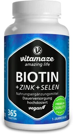 Vitamaze Biotina 10mg + Zinc + Selenio Vegano 365comp