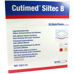 BSN Medical BSN Médical Cutimed Siltec B Pansement 12,5x12,5cm 10 Unités - Publicité