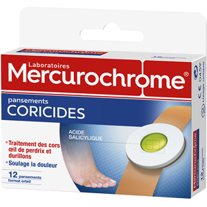 Mercurochrome Pansements Coricide boite de 12 - Publicité