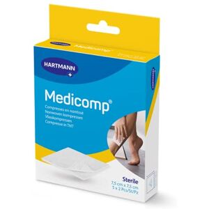 HARTMANN Medicomp Stérile Compresses en Nontissé Stériles Absorbantes Ne S'effilochent Pas 7,5 x 7,5 cm 5 x 2 Unités - Publicité