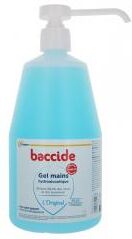 Baccide Gel Mains sans Rinçage 1 L - Flacon-Pompe 1 Litre