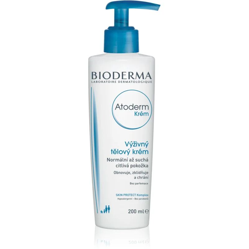 Bioderma Atoderm Cream Nourishing Body Cream for Normal to Dry Sensitive Skin Fragrance-Free Bottle with Pump 200 ml