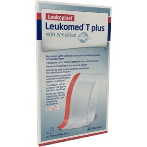 BSN Medical Leukoplast Leukomed T Plus Skin Sensitive Cerotto Medicazione 8 x 15 cm, 5 Pezzi