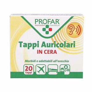 Profar Tappi Auricolari in Cera Morbidi e Adatti all'Orecchio, 20 Pezzi