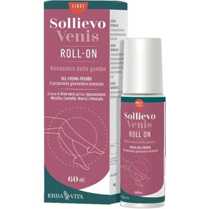 Erba Vita Sollievo Venis - Roll On Freddo per il Benessere delle Gambe, 60ml