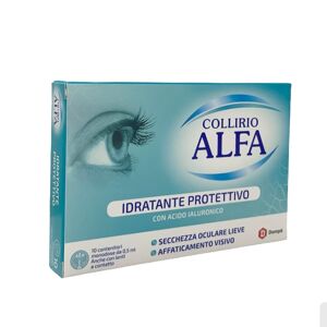 Dompé Alfa - Collirio Idratante Protettivo con Acido Ialuronico, 10 flaconcini