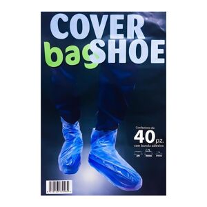 Cover Bag Shoe Copriscarpa Monouso Colore Blu Con Banda Adesiva, 20 coppie