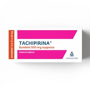 Angelini Tachipirina 500mg Paracetamolo Antipiretico e Analgesico per Bambini tra i 21 e i 40 kg, 10 Supposte