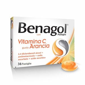 RB Reckitt Benckiser Benagol Vit C con Vitamina C Gusto Arancia Antisettico del Cavo Orale, 36 Pastiglie