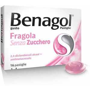 RB Reckitt Benckiser Benagol Fragola Senza Zucchero Antisettico del Cavo Orale, 16 Pastiglie