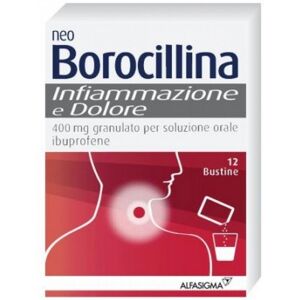 Alfasigma Neoboro Infiammaz E Dol Neo Borocillina Infiammazione e Dolore 400mg Granulato per Sospensione Orale Ibuprofene, 12 Bustine