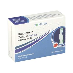 Zentiva Italia Ibuprofene Zen 400mg Trattamento del Dolore, 20 Capsule Molli