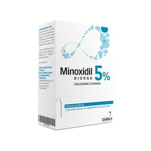 Laboratoires Bailleul S.A. Minoxidil Biorga 5% Soluzione Cutanea Trattamento Alopecia, 3 x 60ml