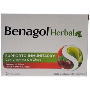 BENAGOL 24 Pastiglie Herbal Menta e Ciliegia