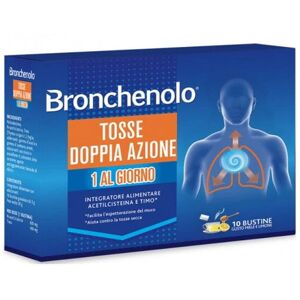 BRONCHENOLO Tosse Doppia Azione 1 Al Giorno 10 Bustine Miele Limone