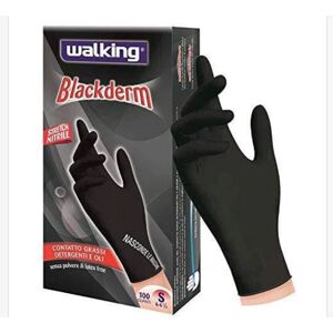 WALKING Guanti Black Derm Nitrile Neri 100 Pz S