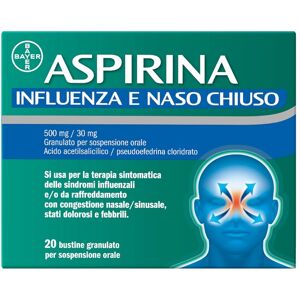 BAYER SpA ASPIRINA INFLUENZA E NASO CHIUSO 20 BUSTINE 500mg/30mg