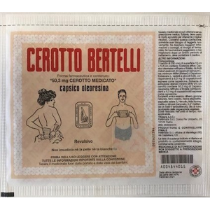 Dr Bertelli Cerotto Bertelli Medicato Capsico Oleoresina Medio 16x12 Cm