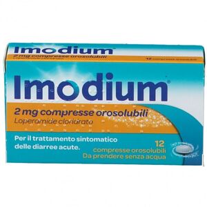 Gmm Farma Srl Imodium Diarree Acute, 12 Compresse Orosolubili 2mg - Trattamento per Diarrea Occasionale