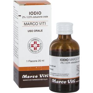 Marco Viti Farmaceutici Spa Iodio 2%/2.5% Soluzione Orale 25ml - Antisettico e Disinfettante del Cavo Orale