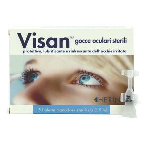 Hering Srl Visan gocce oculari GTT  15 Fiale 0,5 ML sterili protettivo, lubrificante e rinfrescante dell'occhio irritato