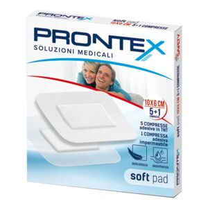 Safety Prontex Soft Pad Compresse medicali adesive in Tnt 10x6cm (5 pezzi) + Compressa impermeabile (1 pezzi)