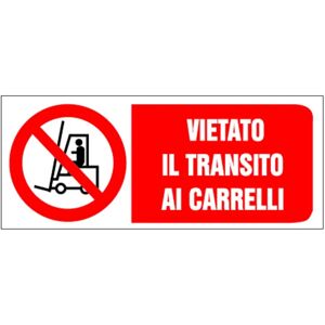 LETTERFIX Cartello segnaletico Divieto di transito ai carrelli pvc x 14 cm