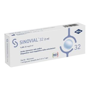 IBSA FARMACEUTICI ITALIA Srl Sinovial Forte 32 Siringa intra-articolare di Acido Ialuronico 1,6% 3 pezzi