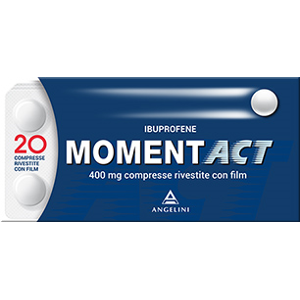 Angelini Pharma Momentact 400mg Ibuprofene Antidolorifico, 20 Compresse Rivestite con Film