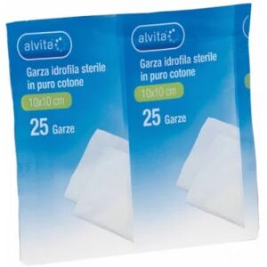 Alliance Healthcare Alvita Garza Idrofila 10cmx10cm 25 pezzi