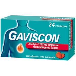 Reckitt Benckiser Gaviscon*24 Compresse Gusto Fragola 250mg + 133,5 mg