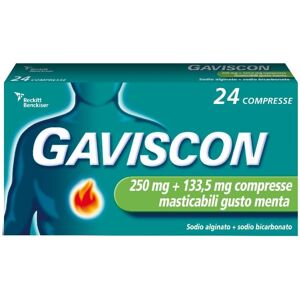 Reckitt Benckiser Gaviscon 24 Compresse Gusto Menta 250mg + 133,5 mg