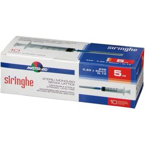 Master Aid M-Aid Siringhe Sterili per Iniezioni 5 ml G 23 10 pezzi