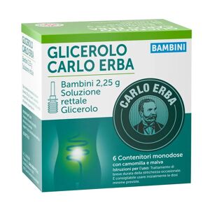 Carlo Erba Glicerolo Bambini 2,25g Soluzione Rettale 6 Clismi Monodose