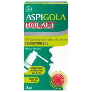 Aspi Gola Dolact Spray Antinfiammatorio e Antidolorifico per Mal di Gola Forte Flurbiprofene 15ml